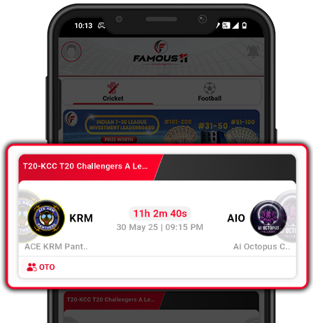 Select Match for Cricket Contests on fantasy app